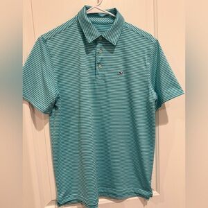Vineyard Vines Aqua Striped Polo Shirt